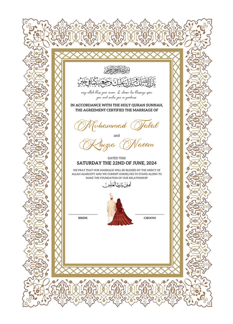 Nikkah Agreement Customized