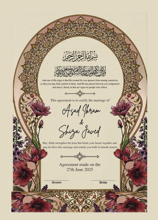 Nikkah Agreement Customized