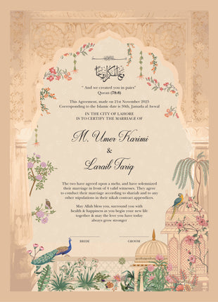 Nikkah Agreement Customized