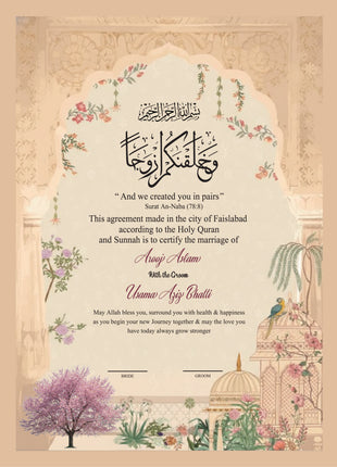 Nikkah Agreement Customized