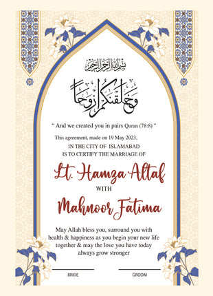 Nikkah Agreement Customized