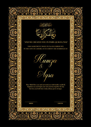 Nikkah Agreement Customized