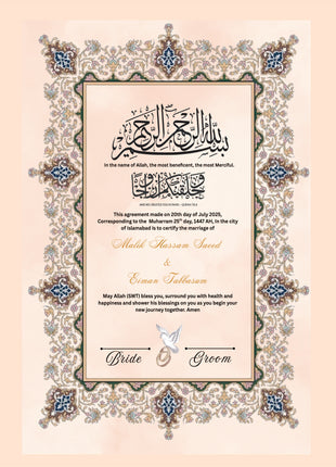 Nikkah Agreement Customized