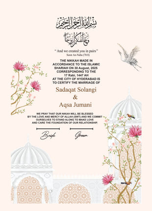 Nikkah Agreement Customized