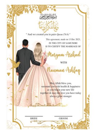 Nikkah Agreement Customized
