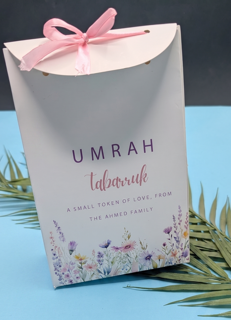 Hajj and Umrah Tabarruk Gift Bags - Flap Style - Customizable | Affordable | Fast Delivery