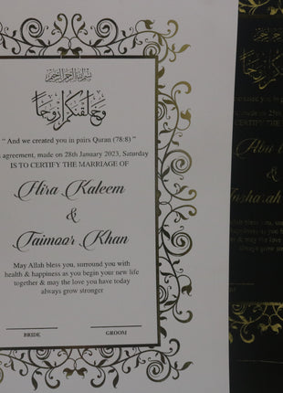 Nikkah Agreement Customized