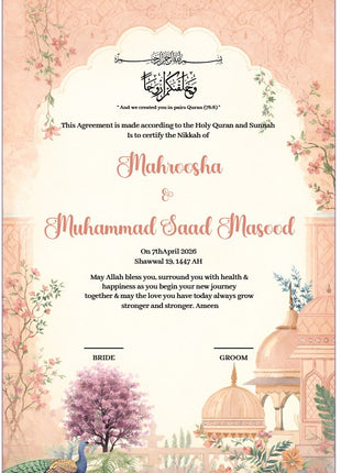 Nikkah Agreement Customized
