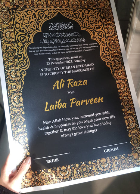 Nikkah Agreement Customized