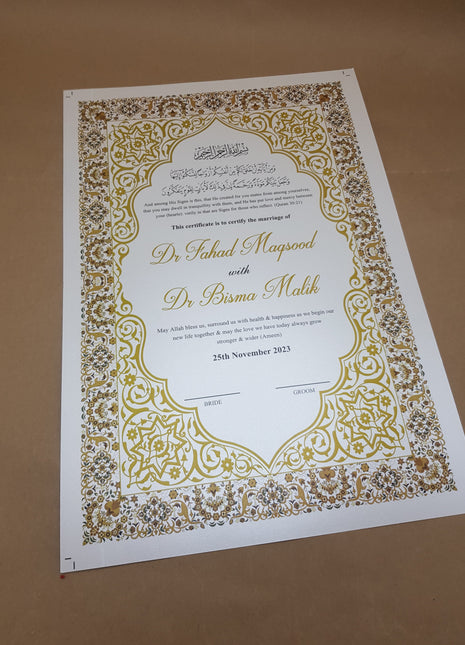 Nikkah Agreement Customized