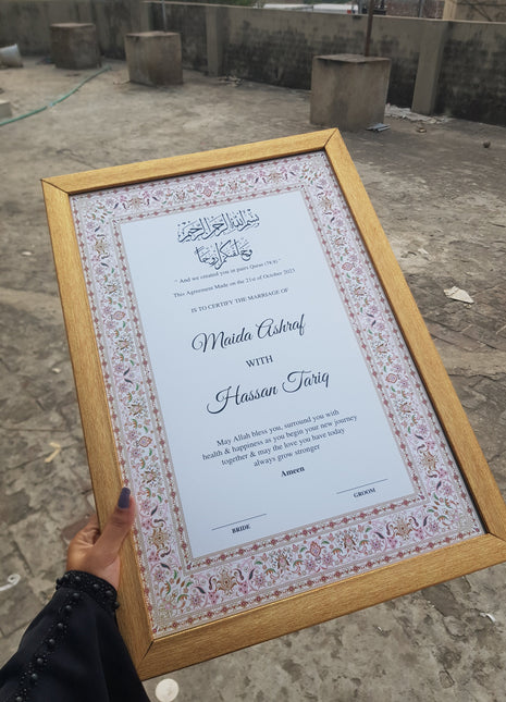 Nikkah Agreement Customized