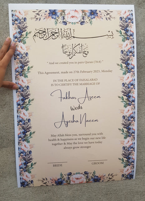 Nikkah Agreement Customized