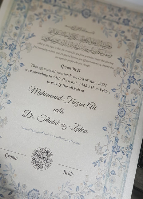 Nikkah Agreement Customized