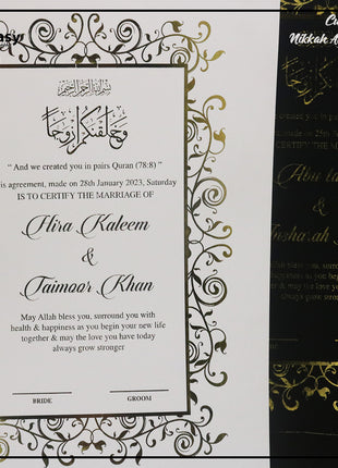 Nikkah Agreement Customized