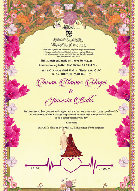 Nikkah Agreement Customized