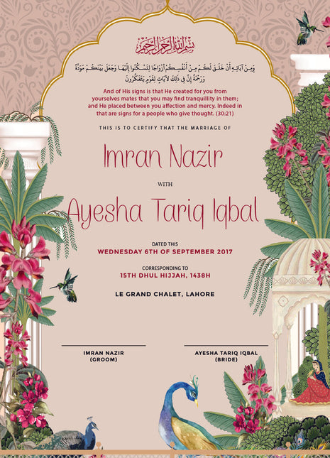 Nikkah Agreement Customized