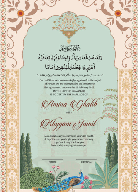 Nikkah Agreement Customized
