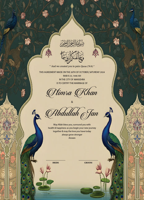 Nikkah Agreement Customized