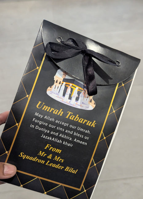 Hajj and Umrah Tabarruk Gift Bags - Flap Style - Customizable | Affordable | Fast Delivery
