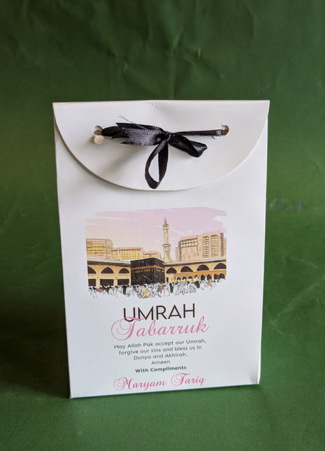 Hajj and Umrah Tabarruk Gift Bags - Flap Style - Customizable | Affordable | Fast Delivery