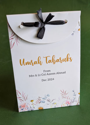 Hajj and Umrah Tabarruk Gift Bags - Flap Style - Customizable | Affordable | Fast Delivery