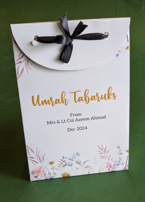 Hajj and Umrah Tabarruk Gift Bags - Flap Style - Customizable | Affordable | Fast Delivery