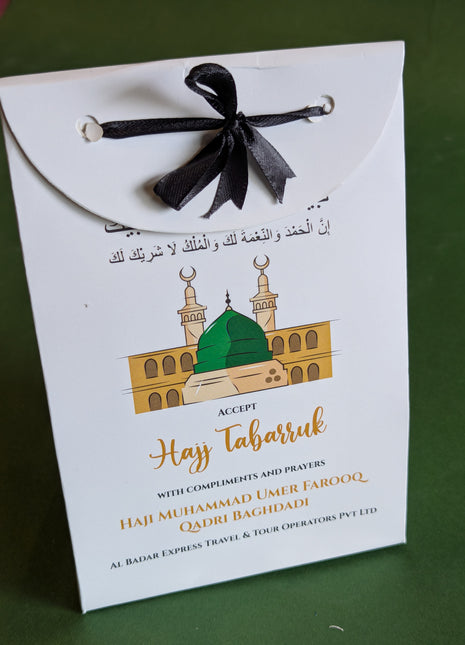 Hajj and Umrah Tabarruk Gift Bags - Flap Style - Customizable | Affordable | Fast Delivery