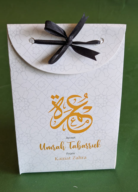 Hajj and Umrah Tabarruk Gift Bags - Flap Style - Customizable | Affordable | Fast Delivery