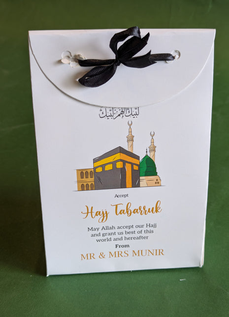 Hajj and Umrah Tabarruk Gift Bags - Flap Style - Customizable | Affordable | Fast Delivery