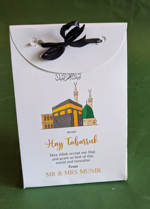 Hajj and Umrah Tabarruk Gift Bags - Flap Style - Customizable | Affordable | Fast Delivery