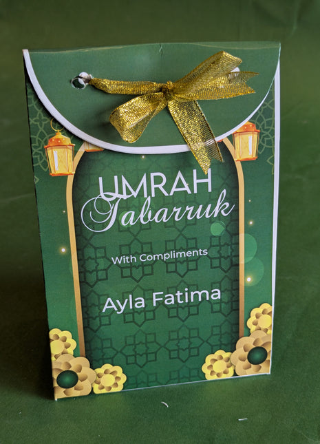Hajj and Umrah Tabarruk Gift Bags - Flap Style - Customizable | Affordable | Fast Delivery