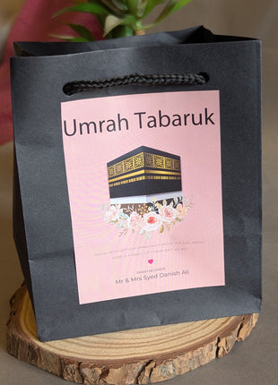 Hajj & Umrah Tabarruk Gift Set – Customized Bag, Kaba Box & Zamzam Bottle (Complete Package)