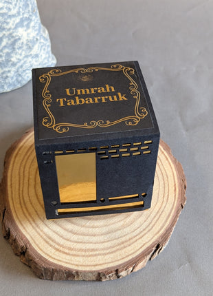 Hajj & Umrah Tabarruk Gift Set – Customized Bag, Kaba Box & Zamzam Bottle (Complete Package)