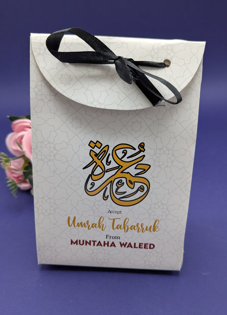 Hajj and Umrah Tabarruk Gift Bags - Flap Style - Customizable | Affordable | Fast Delivery