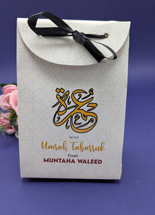 Hajj and Umrah Tabarruk Gift Bags - Flap Style - Customizable | Affordable | Fast Delivery