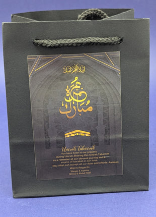 Hajj & Umrah Tabarruk Gift Set – Customized Bag, Kaba Box & Zamzam Bottle (Complete Package)