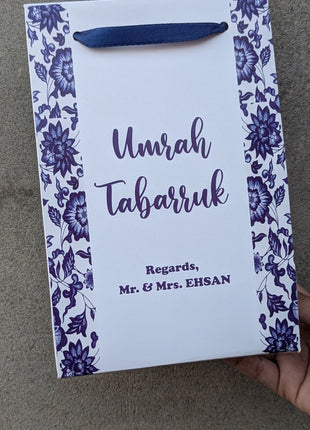 Hajj and Umrah Tabarruk Gift Bags - Flap Style - Customizable | Affordable | Fast Delivery