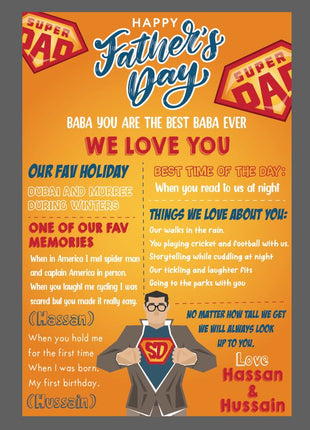 Customized Father's Day Welcome Board