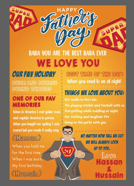 Customized Father's Day Welcome Board