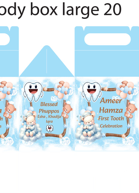 Customized First Tooth Goody Boxes – Elegant Packaging for Your Baby’s Precious Milestone