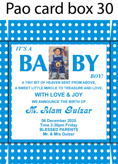 Baby Birth Announcement Boxes in Pakistan | Customized Methai & Sweet Boxes – Lowest Price