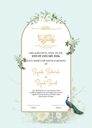 Nikkah Agreement Customized