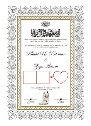 Nikkah Agreement Customized
