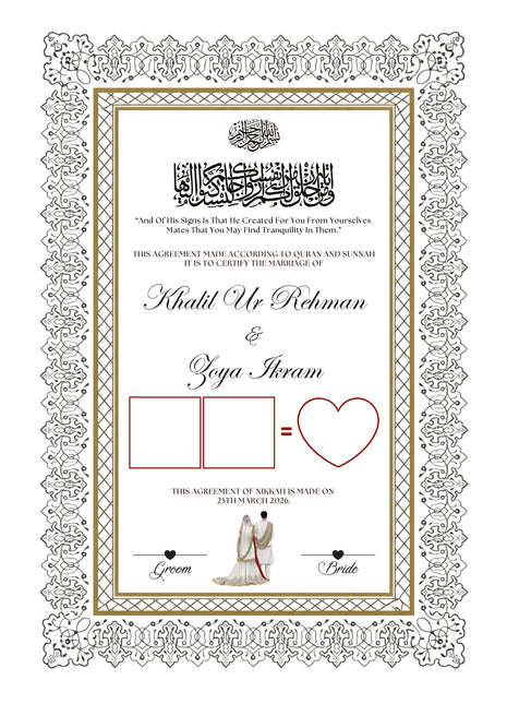 Nikkah Agreement Customized