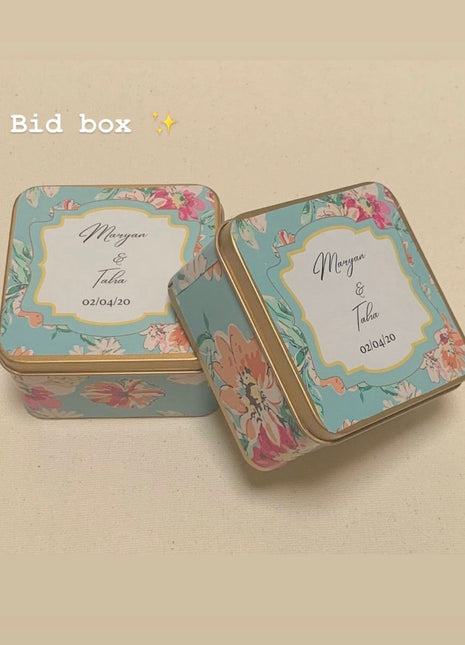 Customized Tin Bid Boxes in Pakistan – Affordable Wedding & Nikkah Gift Packaging | Printasy Pakistan
