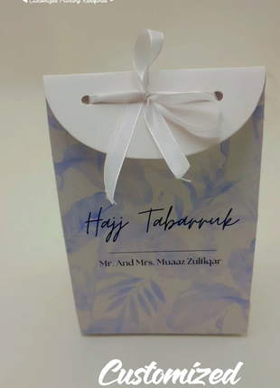 Hajj & Umrah Tabarruk Gift Set – Customized Bag, Tin Box & Zamzam Bottle (Complete Package)