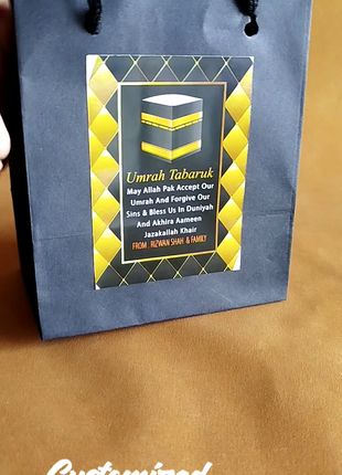 Hajj & Umrah Tabarruk Gift Set – Customized Bag, Kaba Box & Zamzam Bottle (Complete Package)