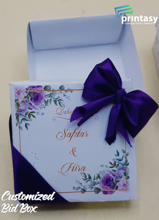 Personalized Card Bid Boxes in Pakistan – Low-Cost Nikkah & Wedding Gift Boxes | Printasy