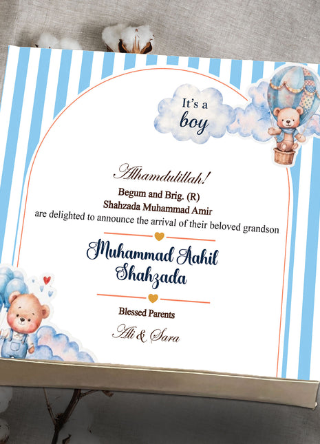 Baby Birth Announcement Boxes in Pakistan | Customized Methai & Sweet Boxes – Lowest Price