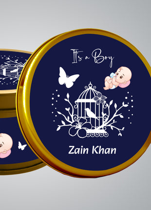 Premium Birth Announcement Tin Boxes – Custom Printed Baby Arrival Gifts & Methie Boxes in Pakistan